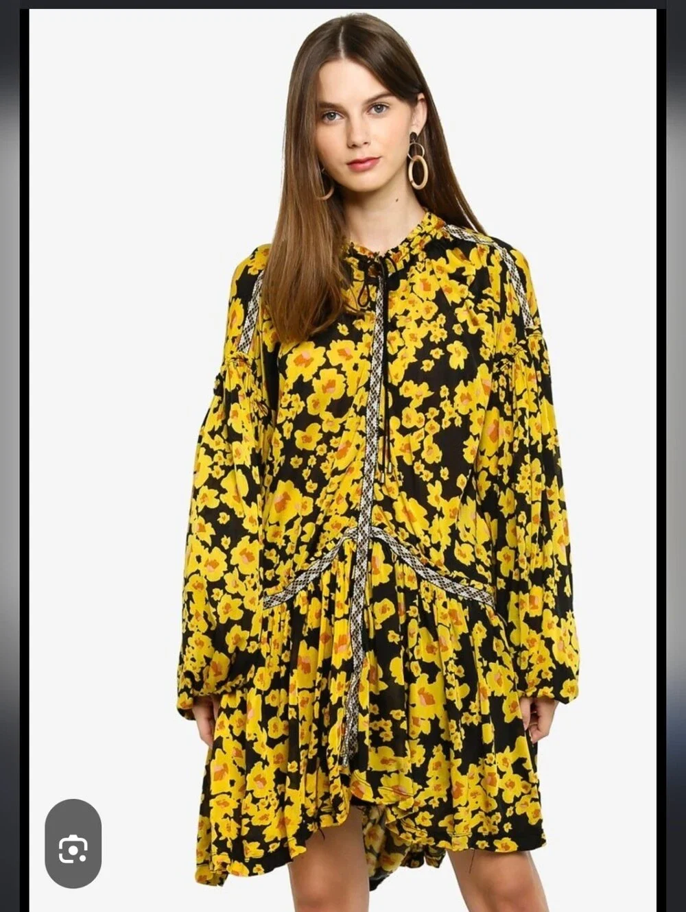 Free people Oversized Floral Long Sleeve Dress.